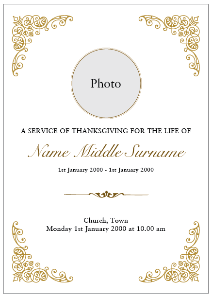 Order of service funeral template 003